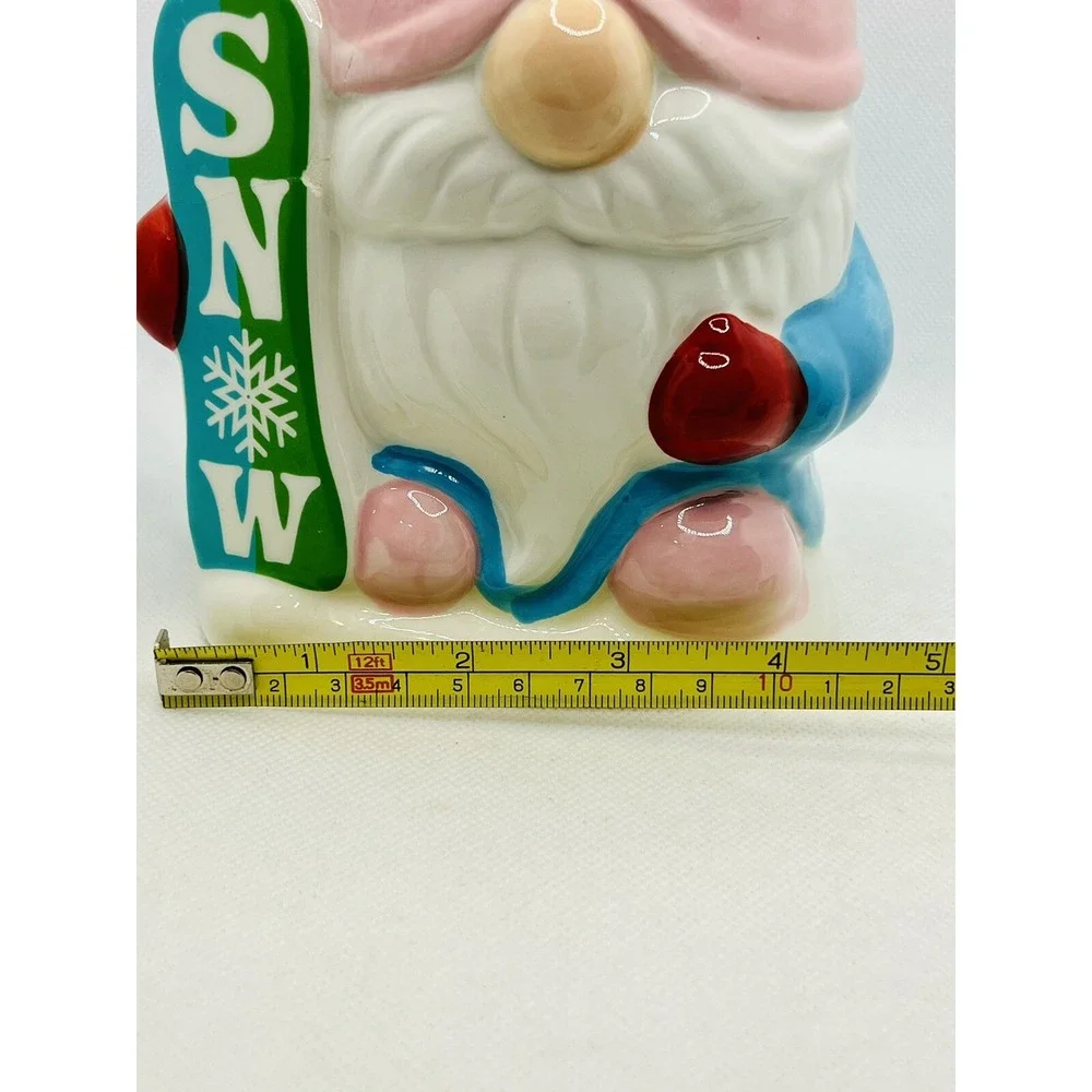 Martha Stewart Snow Gnome Candle Pink Snowboarder Snow Day‎ NEW with Issues